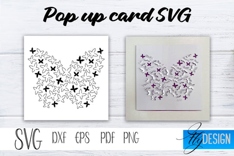 Lace Butterfly Pop Up Card SVG, Pop-Up Greeting Card, Cricut Pop Up Card, Pop Up Card for Butterfly SVG, 3D Card, Love SVG Card Bundle SVG Fly Design 