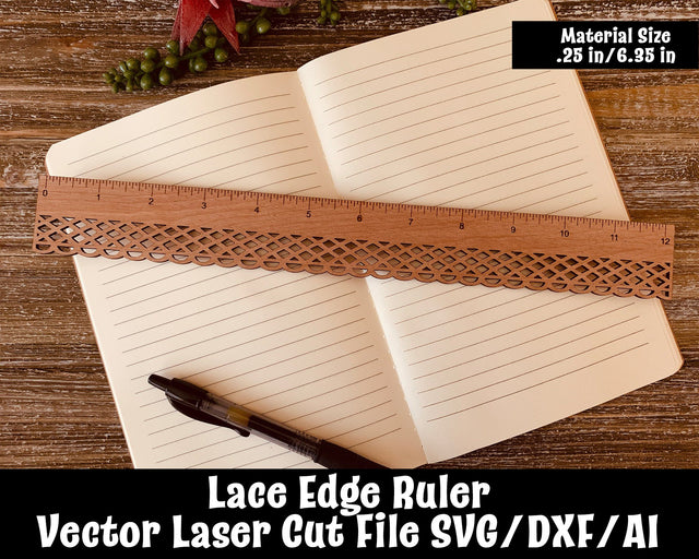 Lace Edge Ruler 2 Laser Cut File SVG Design Shark 
