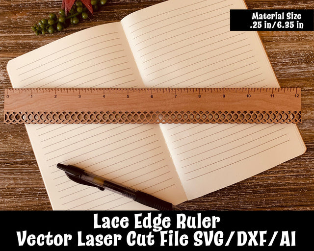 Lace Edge Ruler 4 Laser Cut File SVG Design Shark 