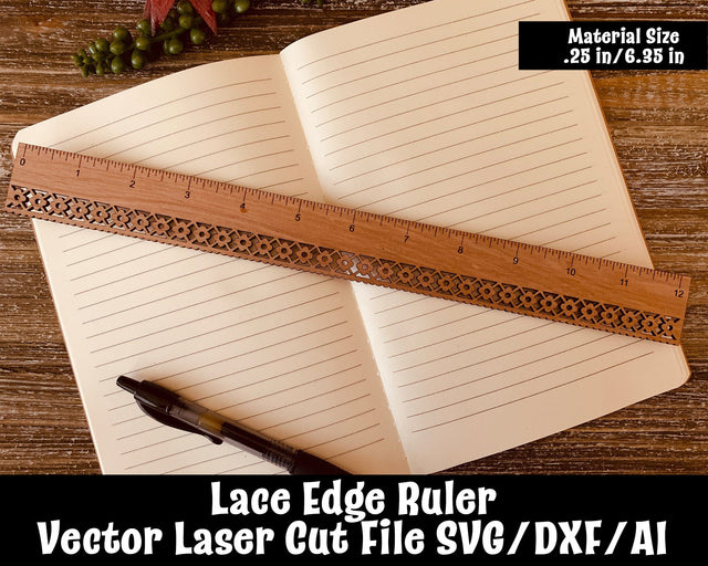 Lace Edge Ruler 5 Laser Cut File SVG Design Shark 