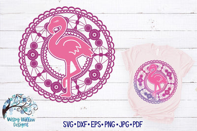 Lace Flamingo Mandala SVG SVG Wispy Willow Designs 