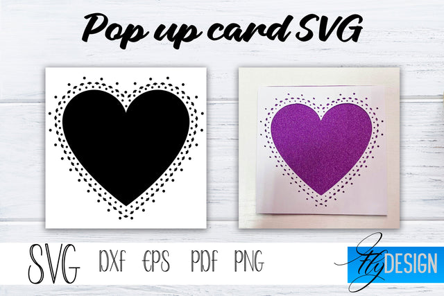 Lace Heart Pop Up Card SVG, Pop-Up Greeting Card, Cricut Pop Up Card, Love Svg, 3D Card, Heart Card SVG SVG Fly Design 