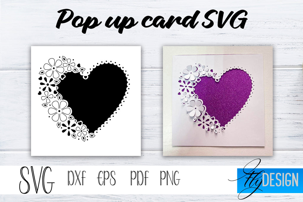Lace Heart Pop Up Card SVG, Pop-Up Greeting Card, Cricut Pop Up Card ...