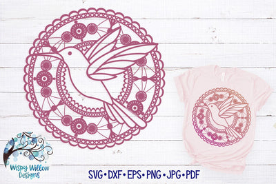 Lace Hummingbird Mandala SVG SVG Wispy Willow Designs 