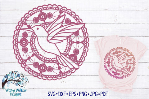 Lace Hummingbird Mandala SVG SVG Wispy Willow Designs 