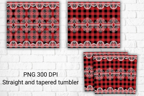 Lace tumbler design | Buffalo plaid tumbler Sublimation Svetana Studio 