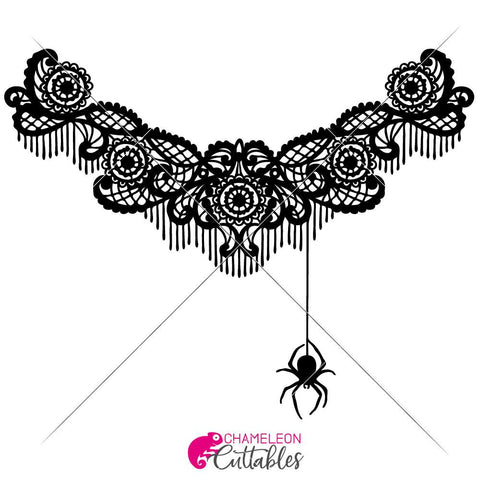Lace with Spider for Shirt Halloween SVG file SVG Chameleon Cuttables 