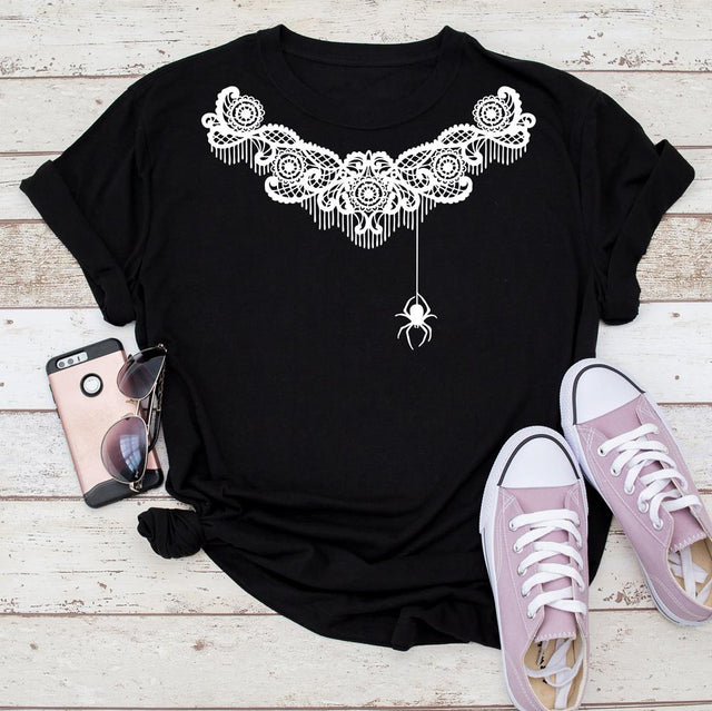 Lace with Spider for Shirt Halloween SVG file SVG Chameleon Cuttables 
