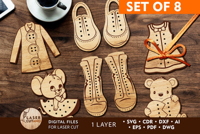 LACING Learning Kit Shoe Montessori Laser Cut Template SVG LaserCutano 