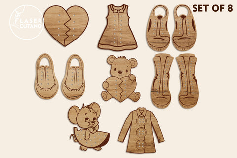 LACING Learning Kit Shoe Montessori Laser Cut Template SVG LaserCutano 