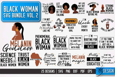 lack Woman SVG | Women Power SVG | Beauty SVG Design v.2 SVG Fly Design 