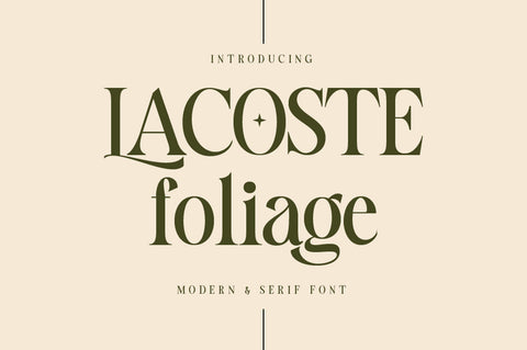 LACOSTE foliage Font gatype 