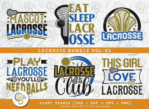 Lacrosse Bundle Vol-03 SVG Cut File, Mascot Lacrosse, Eat Sleep Lacrosse, Play Lacrosse, Lacrosse Club, Girl Love Lacrosse, Lacrosse Quote SVG ETC Craft 