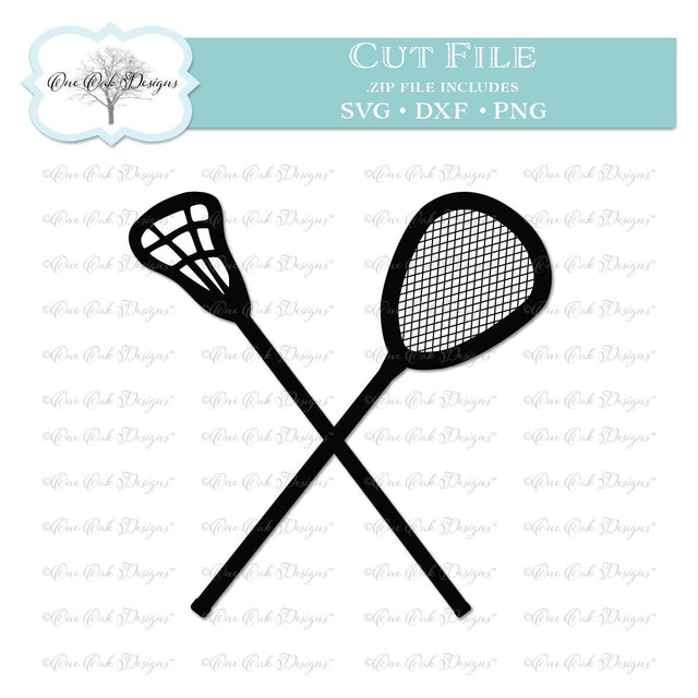 Lacrosse Stick and Goalie Stick Crossed SVG One Oak Designs 