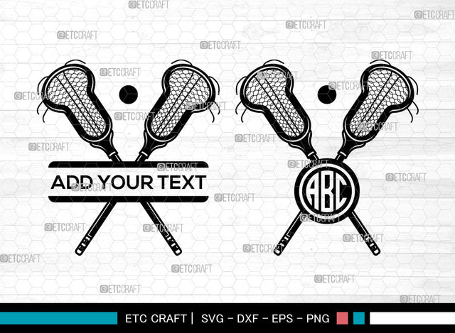 Lacrosse Stick Monogram SVG, Two Split Crossed Lacrosse Sticks And Ball Svg, Lacrosse Svg, Circle Monogram Svg, Lacrosse Stick Svg SVG ETC Craft 