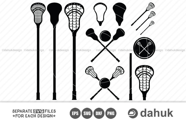 Lacrosse Stick svg, Ball Equipment Field Sports, Game Outfit Uniform, Silhouette, eps, dxf, clipart, svg files, png, cricut,cut file SVG dahukdesign 