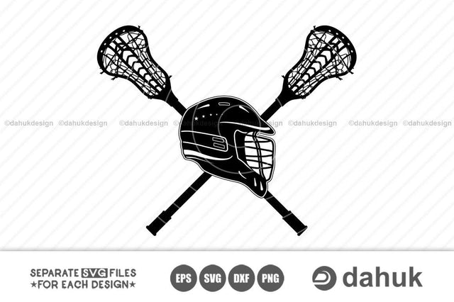 Lacrosse Symbol Stick Helmet svg, Lacrosse sticks Silhouette, eps, dxf, clipart, svg files, png, cricut,cut file SVG dahukdesign 