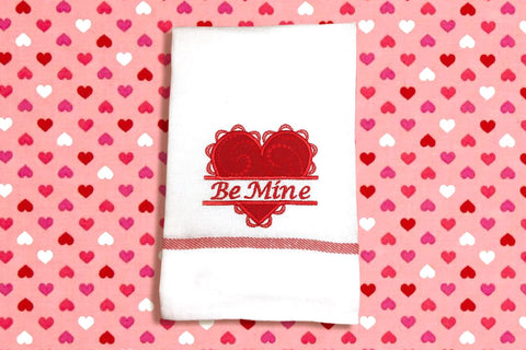 Lacy Valentine's Day Heart Split Applique Embroidery Embroidery/Applique Designed by Geeks 