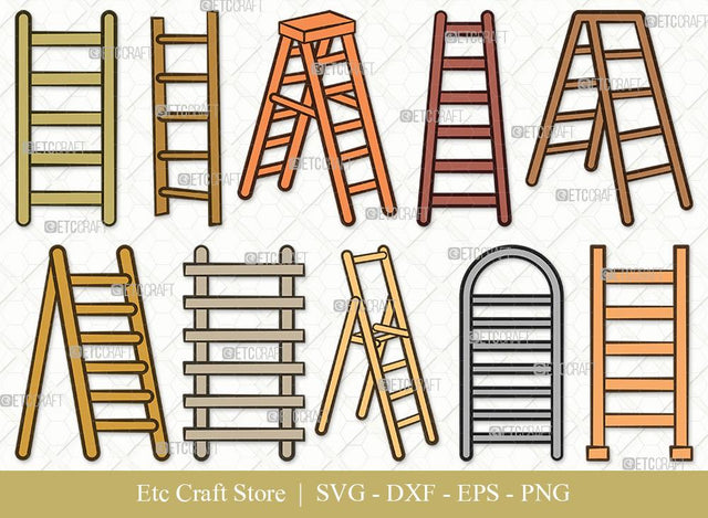 Ladder Clipart SVG Cut File | Step Ladder Svg | Ladder Svg | General Ladder Svg | Wooden Ladder Svg | Firefighter Ladder Svg | Ladder Svg Bundle SVG ETC Craft 