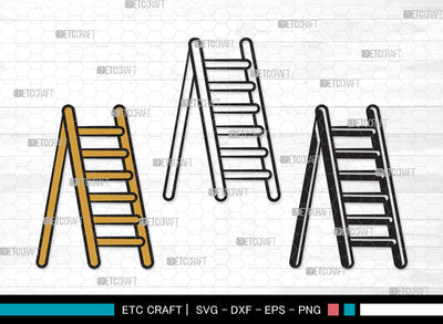 Ladder Clipart SVG, Step Ladder Svg, Ladder Svg, General Ladder Svg, Wooden Ladder Svg, Firefighter Ladder Svg, Ladder Clipart SVG ETC Craft 