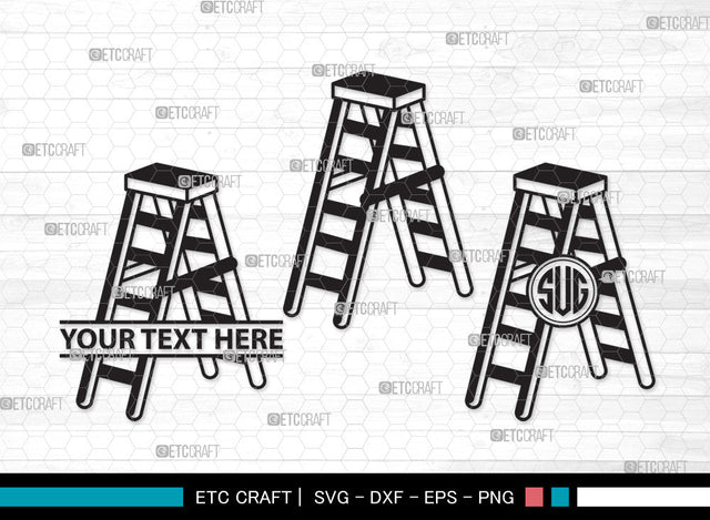 Ladder Monogram SVG, Step Ladder Svg, Ladder Svg, General Ladder Svg, Wooden Ladder Svg, Firefighter Ladder Svg, Ladder Monogram SVG ETC Craft 