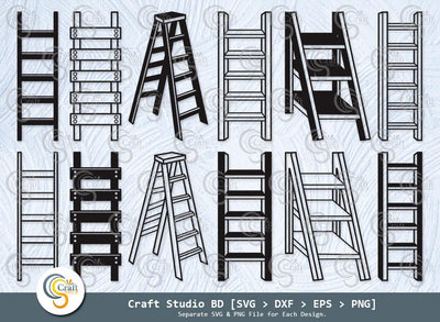 Ladder Silhouette, Ladder SVG, Step Ladder Svg, Ladder Icon Svg, Wooden Ladder Svg, Firefighter Ladder Svg, Bird House Bundle SVG ETC Craft 