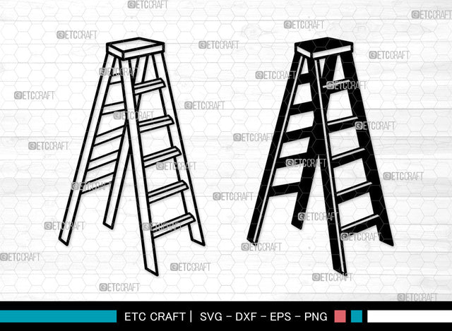 Ladder SVG, Step Ladder Svg, Ladder Icon Svg, Wooden Ladder Svg, Firefighter Ladder Svg, Ladder SVG ETC Craft 