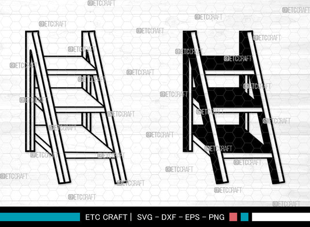 Ladder SVG, Step Ladder Svg, Ladder Icon Svg, Wooden Ladder Svg, Firefighter Ladder Svg, Ladder SVG ETC Craft 