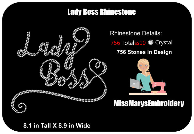 Lady Boss Rhinestone SVG MissMarysEmbroidery 