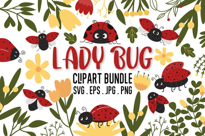 Lady Bug Clipart Bundle SVG dapiyupi store 