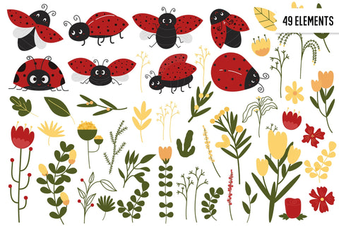 Lady Bug Clipart Bundle SVG dapiyupi store 