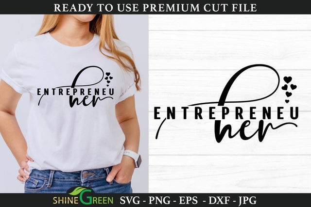 Lady Entrepreneur SVG Cut File for Businesswoman SVG Shine Green Art 