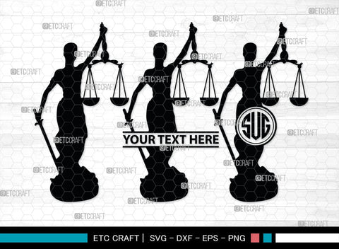 Lady Justice Monogram, Lady Justice Silhouette, Lady Justice SVG, Scale Of Justice Svg, Justice League Svg, SB00373 SVG ETC Craft 