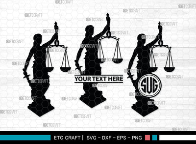 Lady Justice Monogram, Lady Justice Silhouette, Lady Justice SVG, Scale Of Justice Svg, Justice League Svg, SB00373 SVG ETC Craft 