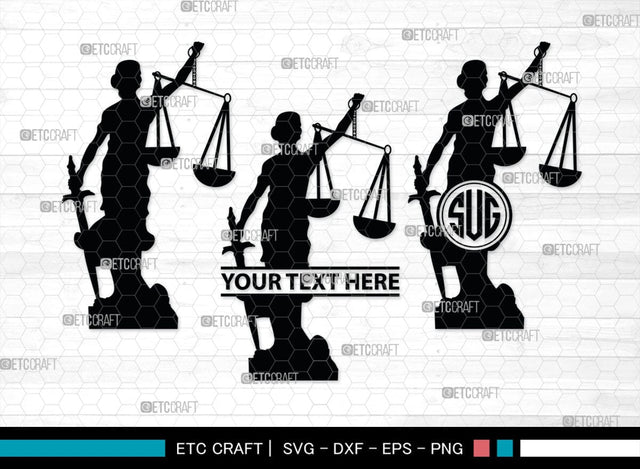 Lady Justice Monogram, Lady Justice Silhouette, Lady Justice SVG, Scale Of Justice Svg, Justice League Svg, SB00373 SVG ETC Craft 