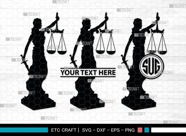 Lady Justice Monogram, Lady Justice Silhouette, Lady Justice SVG, Scale Of Justice Svg, Justice League Svg, SB00373 SVG ETC Craft 