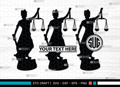 Lady Justice Monogram, Lady Justice Silhouette, Lady Justice SVG, Scale Of Justice Svg, Justice League Svg, SB00373 SVG ETC Craft 