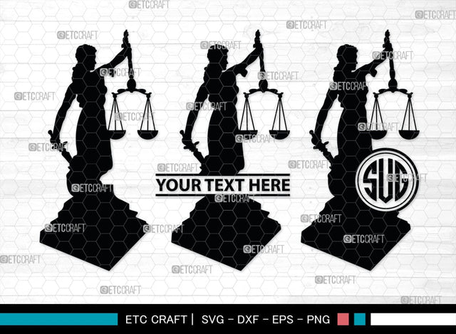 Lady Justice Monogram, Lady Justice Silhouette, Lady Justice SVG, Scale Of Justice Svg, Justice League Svg, SB00373 SVG ETC Craft 