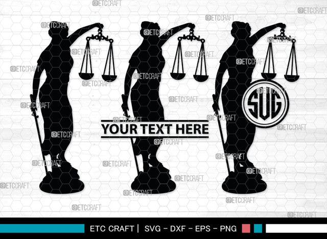 Lady Justice Monogram, Lady Justice Silhouette, Lady Justice SVG, Scale Of Justice Svg, Justice League Svg, SB00373 SVG ETC Craft 
