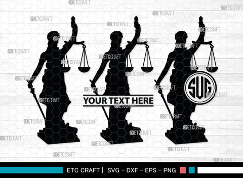 Lady Justice Monogram, Lady Justice Silhouette, Lady Justice SVG, Scale Of Justice Svg, Justice League Svg, SB00373 SVG ETC Craft 