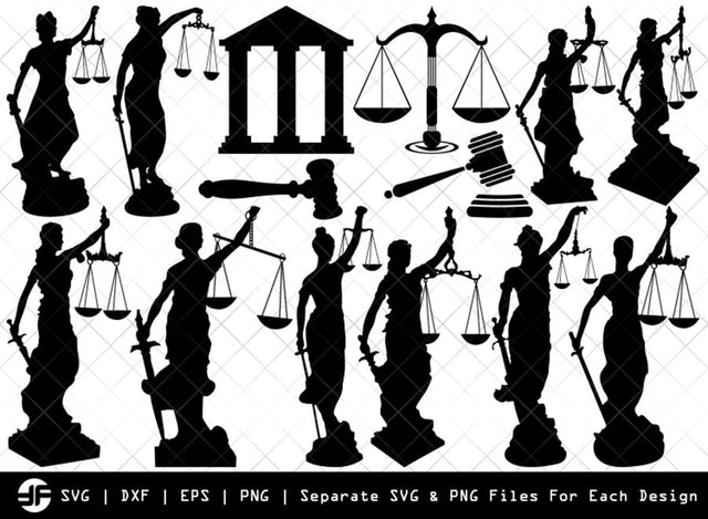 Lady Justice SVG | Judge SVG | Silhouette Bundle | Cut File SVG ETC Craft 