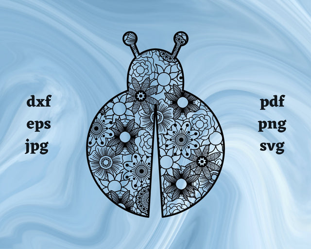 Ladybug Mandala SVG Cut File SVG Northern Light SVG 