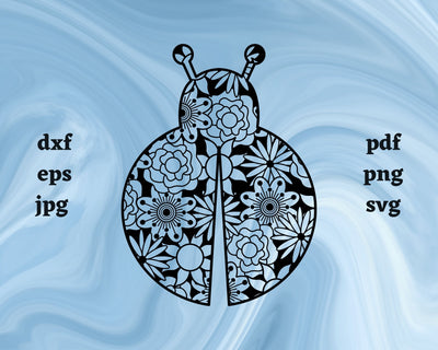 Ladybug Mandala SVG Cut File SVG Northern Light SVG 