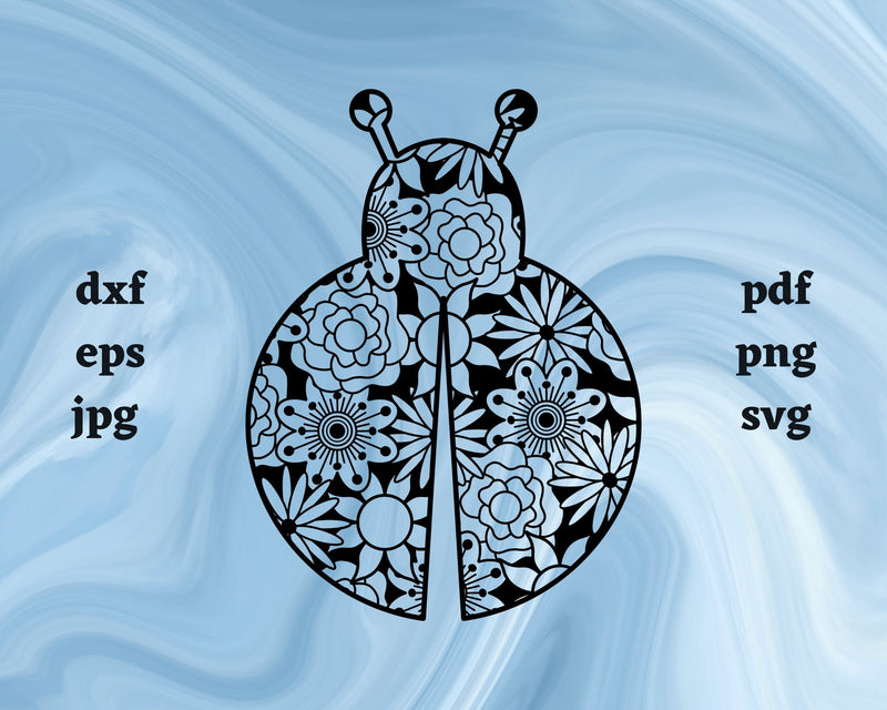 Ladybug Mandala SVG Cut File SVG Northern Light SVG 