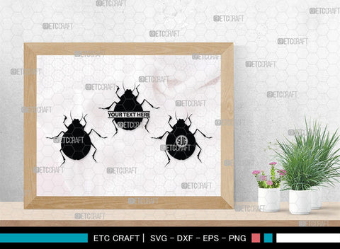 Ladybug Monogram, Ladybug Silhouette, Ladybug SVG, Beetle Svg, Bug Svg, Ladybird Svg, Insect Svg, SB00288 SVG ETC Craft 