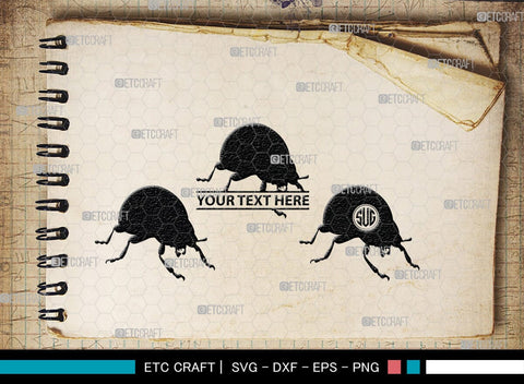 Ladybug Monogram, Ladybug Silhouette, Ladybug SVG, Beetle Svg, Bug Svg, Ladybird Svg, Insect Svg, SB00288 SVG ETC Craft 