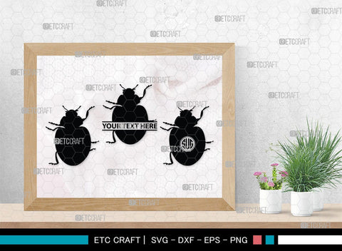 Ladybug Monogram, Ladybug Silhouette, Ladybug SVG, Beetle Svg, Bug Svg, Ladybird Svg, Insect Svg, SB00288 SVG ETC Craft 