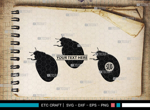 Ladybug Monogram, Ladybug Silhouette, Ladybug SVG, Beetle Svg, Bug Svg, Ladybird Svg, Insect Svg, SB00288 SVG ETC Craft 