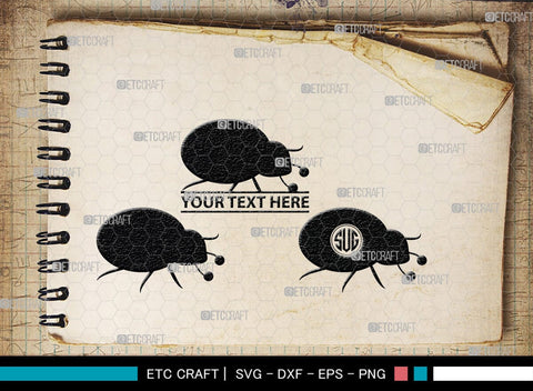 Ladybug Monogram, Ladybug Silhouette, Ladybug SVG, Beetle Svg, Bug Svg, Ladybird Svg, Insect Svg, SB00288 SVG ETC Craft 