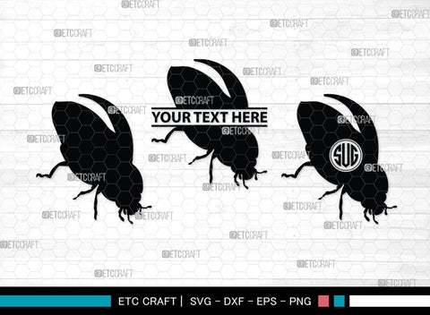 Ladybug Monogram, Ladybug Silhouette, Ladybug SVG, Beetle Svg, Bug Svg, Ladybird Svg, Insect Svg, SB00288 SVG ETC Craft 